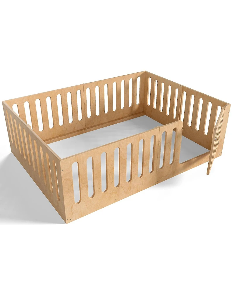Streamdale Furniture Montessori Floor Bed with High Fence and Door