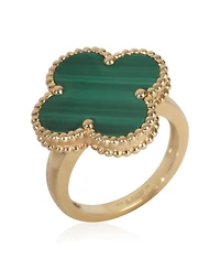 Pre-Owned Van Cleef & Arpels Yellow Gold Malachite Magic Alhambra Ring