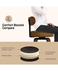 Dyhome 24 inches Bar Stools Set of 3, Modern Counter Height with Wood Back, Boucle Fabric Upholstered Barstools for Home, Cafe