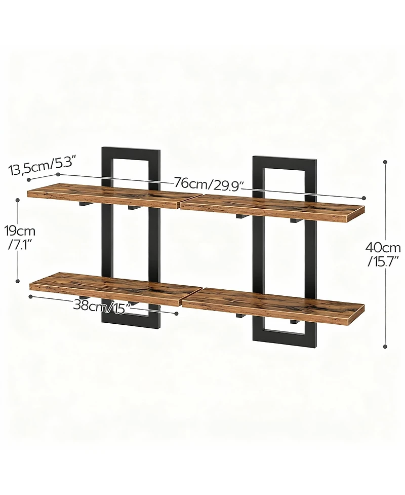 Yigii Double-Layer Floating Shelves for Home Decor, Capacity, Easy Install, Versatile Use