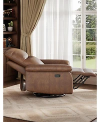 gaomon Manual Recliner Chair,360 Swivel Rocker Glider Recliner with Padded Armrests,Modern Pu Leather Upholstered Reclining Chair
