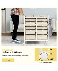Slickblue 12 Drawer Rolling Storage Cart with Lockable Wheels Organizer