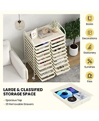 Slickblue Rolling Storage Cart 20 Drawer Organizer for Studio Use