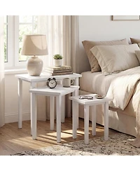 Slickblue Farmhouse Rectangle Side Table Set of 3, Rustic End Tables for Living Room
