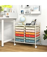 Slickblue Rolling Storage Cart 12 Drawer Organizer for Home Office