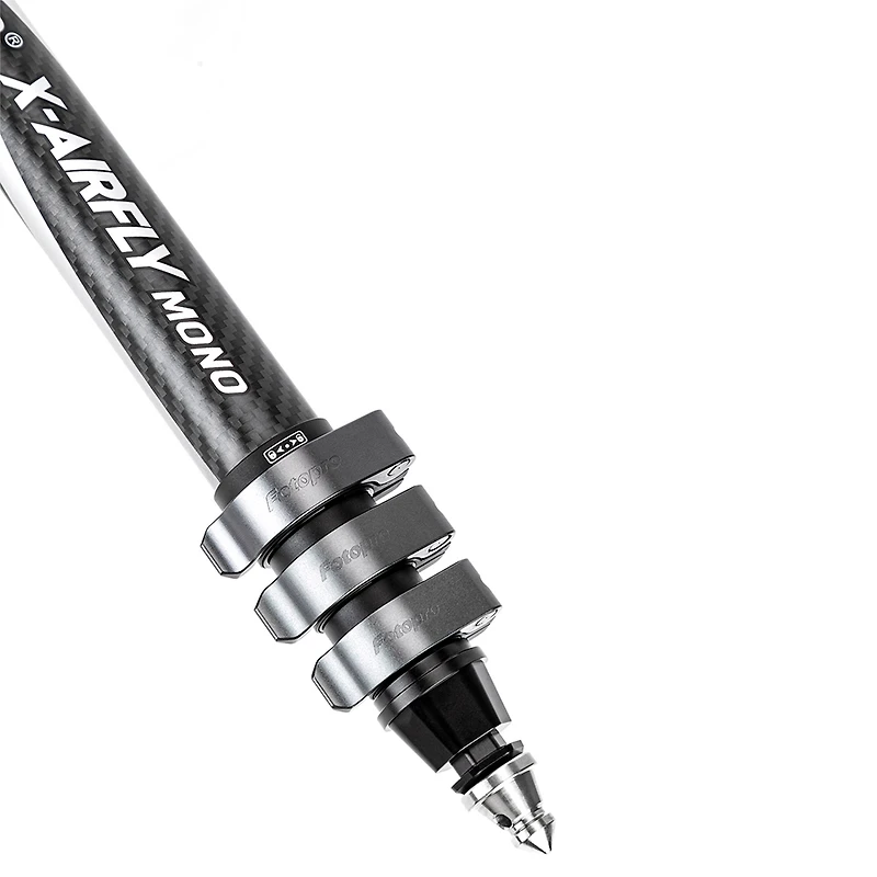 FotoPro X-airfly Mono 4-Section Carbon Fiber 3-In-1 Monopod, Gray