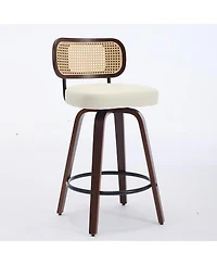 flynama 26" Rattan Counter Height Swivel Bar Stools Set of 2