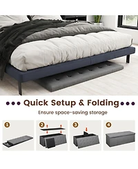 Gouun 43 in Padded Folding Storage Ottoman Bench with Removable Divider