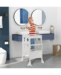 Gouun Kids Folding Kitchen Step Stool 3-10 with Safety Rails