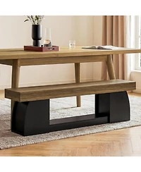 Tribesigns 63 Inch Dining Bench, Farmhouse Long Kitchen Table Bench with Sturdy Frame, Wooden Indoor Kitchen Dining Seat