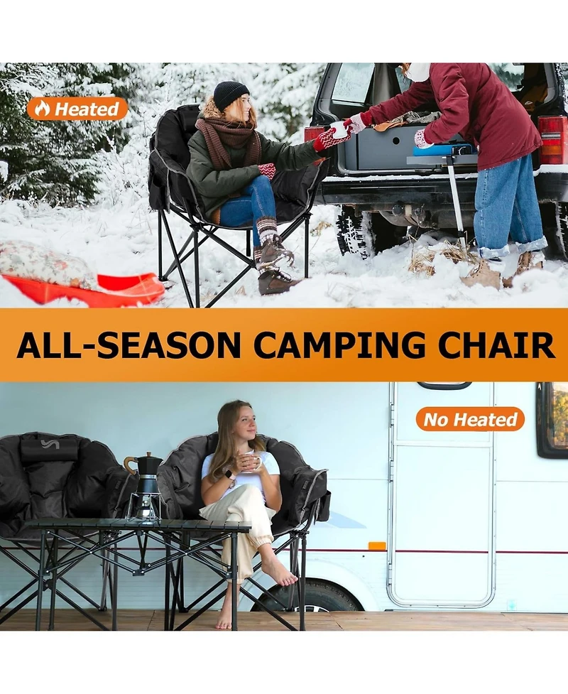 Aboron 2-Pack Oversized Heated Camping Chairs
