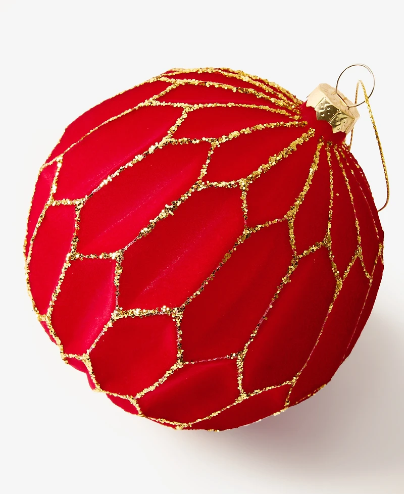 Holiday Lane Berry Tones Red Honeycomb Ball Ornament, Macy's Exclusive