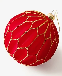 Holiday Lane Berry Tones Red Honeycomb Ball Ornament, Macy's Exclusive