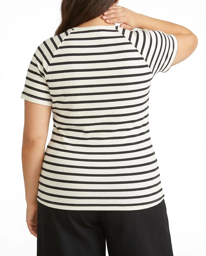 Universal Standard Plus Carey Ribbed Sweetheart Tee