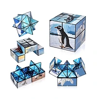 Bruce & Shark 2-in-1 North and South Poles Fidget Cube - Folds into Star, Cube & Rectangle