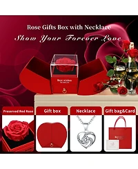 Gnuadz Valentine Rose Necklace Gift For Her Eternal Love Jewelry