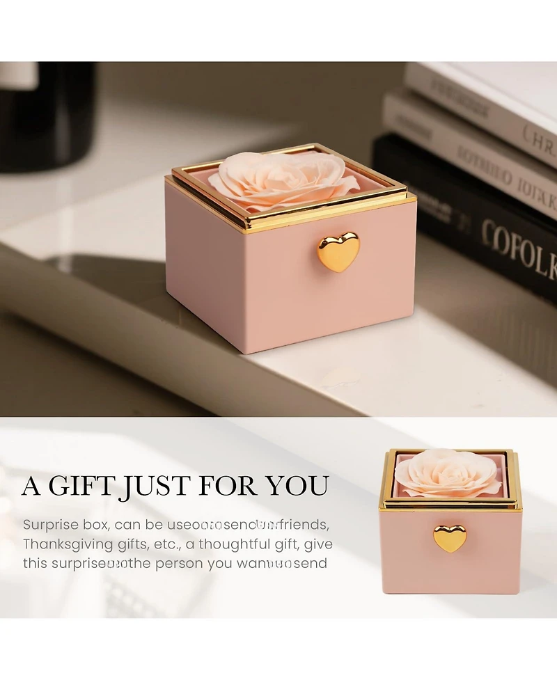 Gnuadz Preserved Rose Heart Necklace Gift Box
