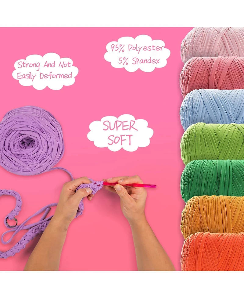 Gnuadz 400 G/130 Tshirt Yarn Crochet Hook Set