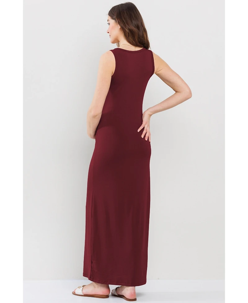 Hello Miz Maternity Scoop Neck Sleeveless Maxi Dress