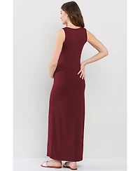 Hello Miz Maternity Scoop Neck Sleeveless Maxi Dress