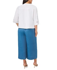 Vince Camuto Plus 3/4-Length-Sleeves V-Neck Blouse