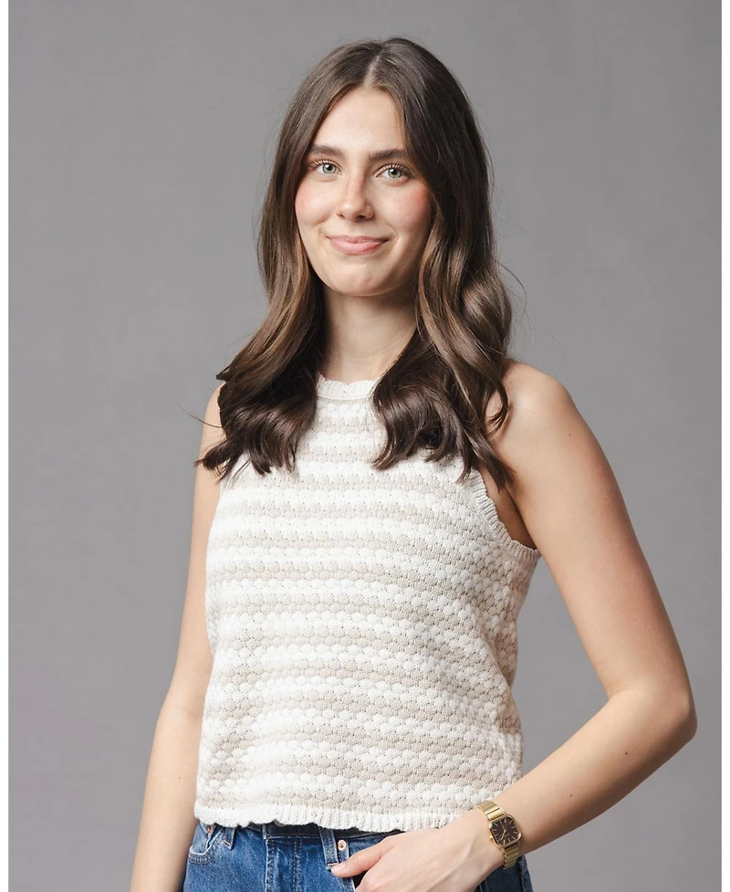 Hope & Henry Women's Organic Button Back Sweater Tank