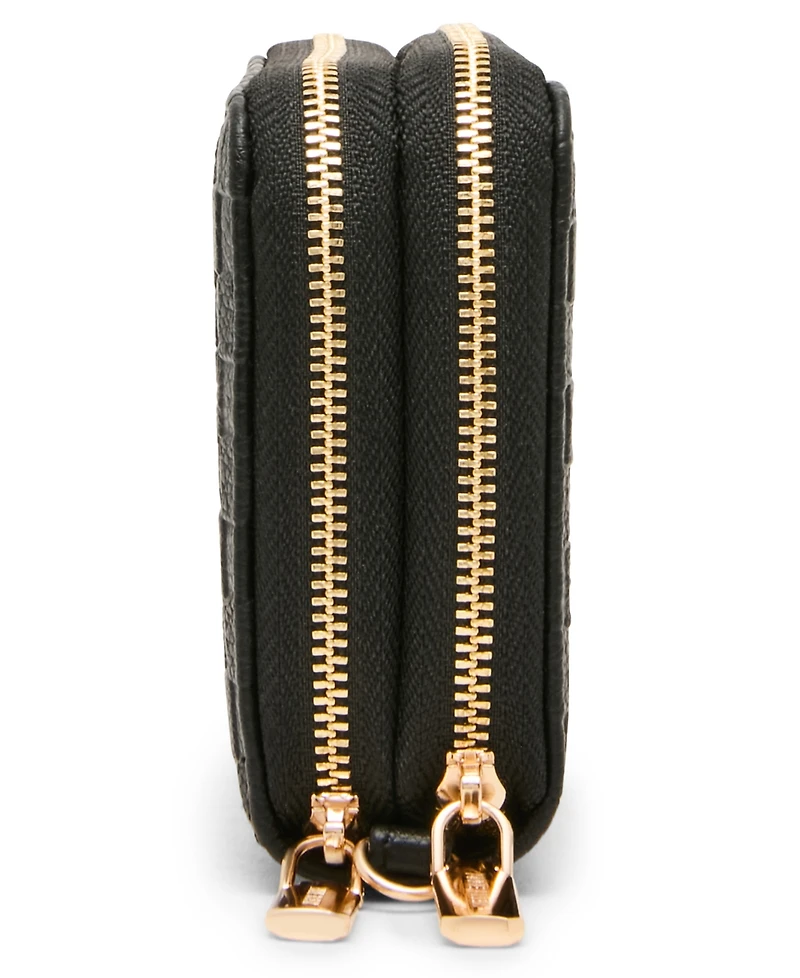 Anne Klein Embossed Double Zip Around Wallet