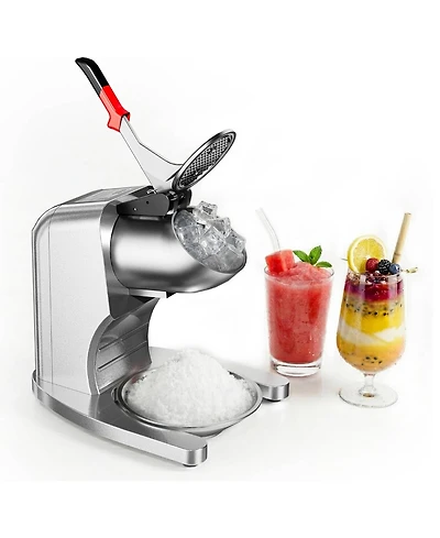 Gaomon Commercial Electric Ice Shaver 209LBS/H, 1450RPM, Shaved Snow Cone Machine for Dessert Shops, Bars, Silver