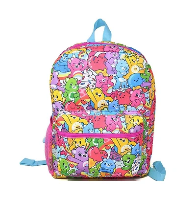 Care Bears All Over Print Nylon Kids School Backpack 16", Colorful and Fun for Girls