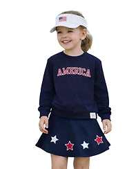 Bits & Bows Girls and American Flag Bow Visor