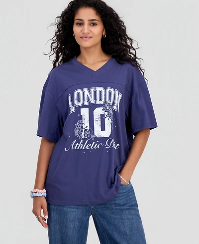 Rebellious One Juniors' London Varsity Graphic T-Shirt