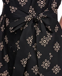 Jessica Howard Petite Short-Sleeve Fit and Flare Shirt Dress