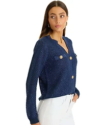 The Noli Shop Women's Shannon Sequin Cardigan Top