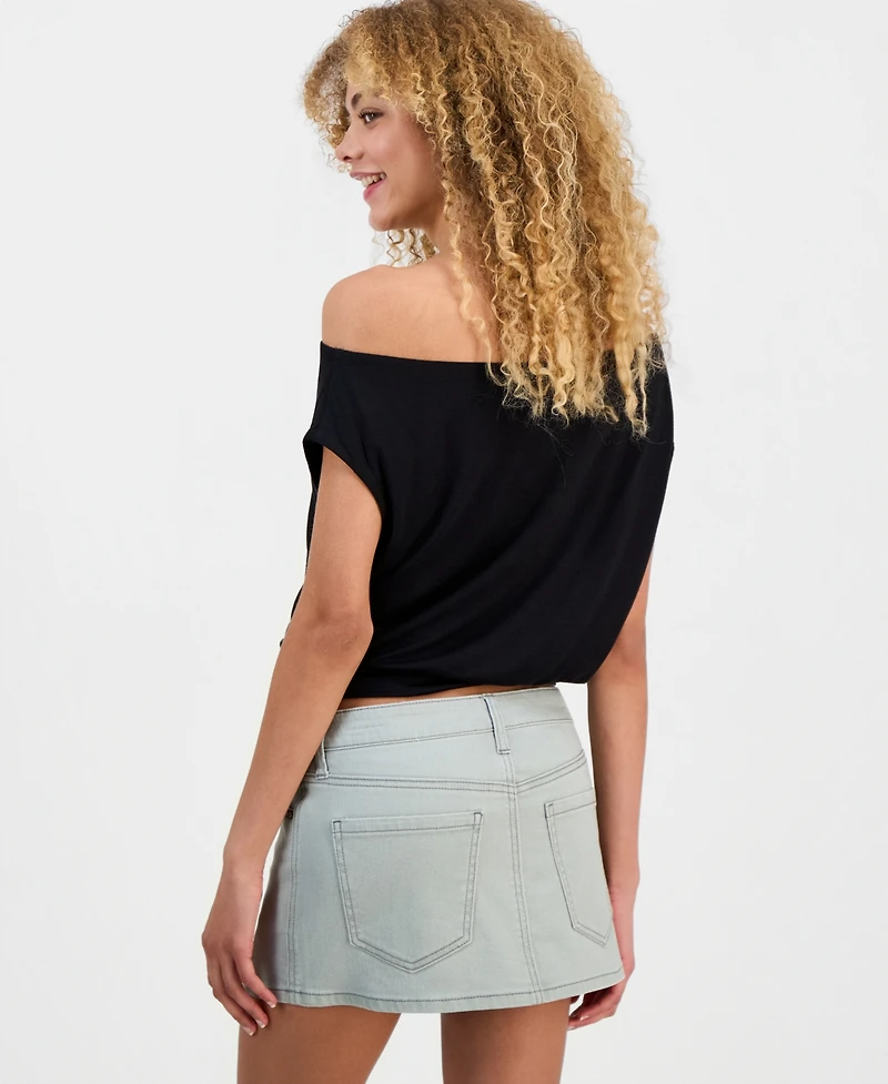 Madden Girl Juniors' Off-The-Shoulder Dolman-Sleeve Top