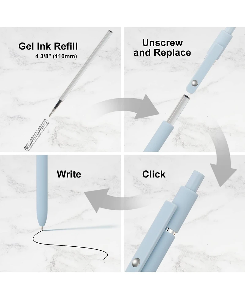 Gnuadz Cute Retractable Gel Pens 0.5mm Quick Dry Smooth Writing