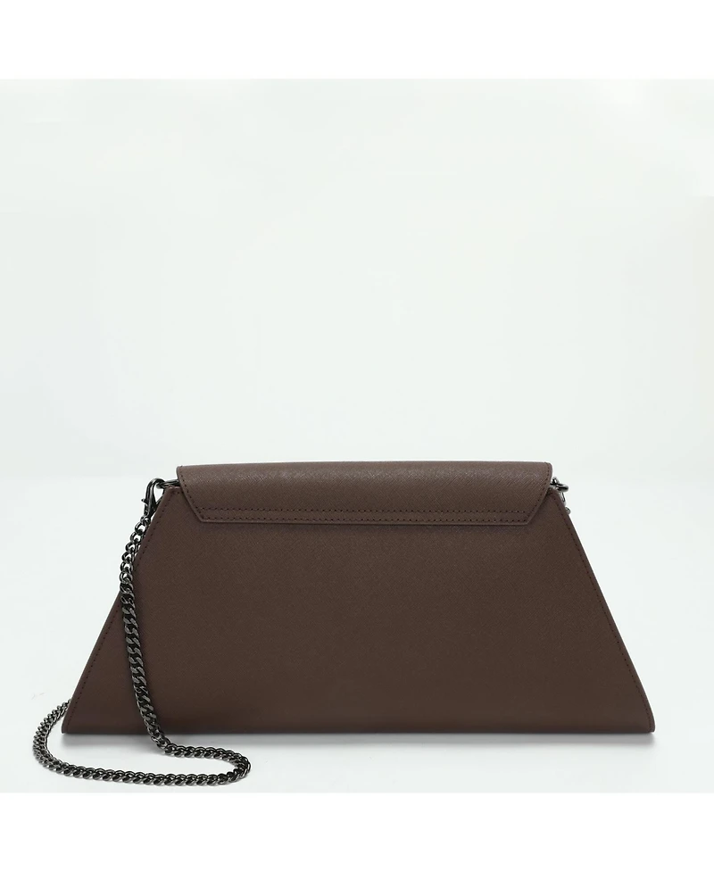 Susu Women's Saffiano Leather Envelope Clutch Purse Crossbody Shoulder Evening Bag Elegant Handbag with Chain Strap