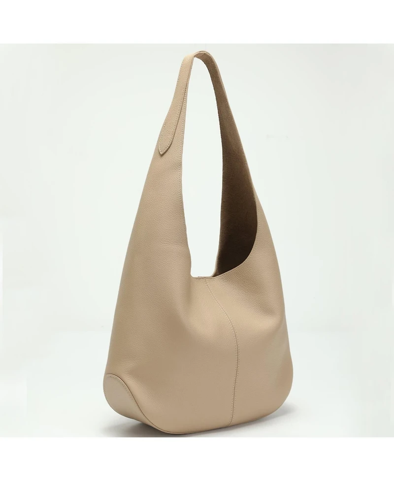 Susu Arc Leather Crescent Hobo Bag Soft Pebbled Shoulder Casual Slouchy Handbag