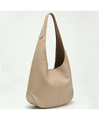 Susu Arc Leather Crescent Hobo Bag Soft Pebbled Shoulder Casual Slouchy Handbag