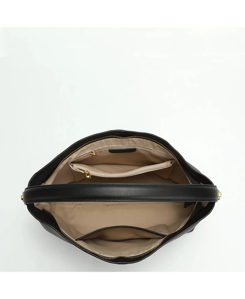 Susu Mara Soft Pebbled Leather Slouchy Hobo Shoulder Bag with Crossbody Strap Casual Everyday Tote Purse