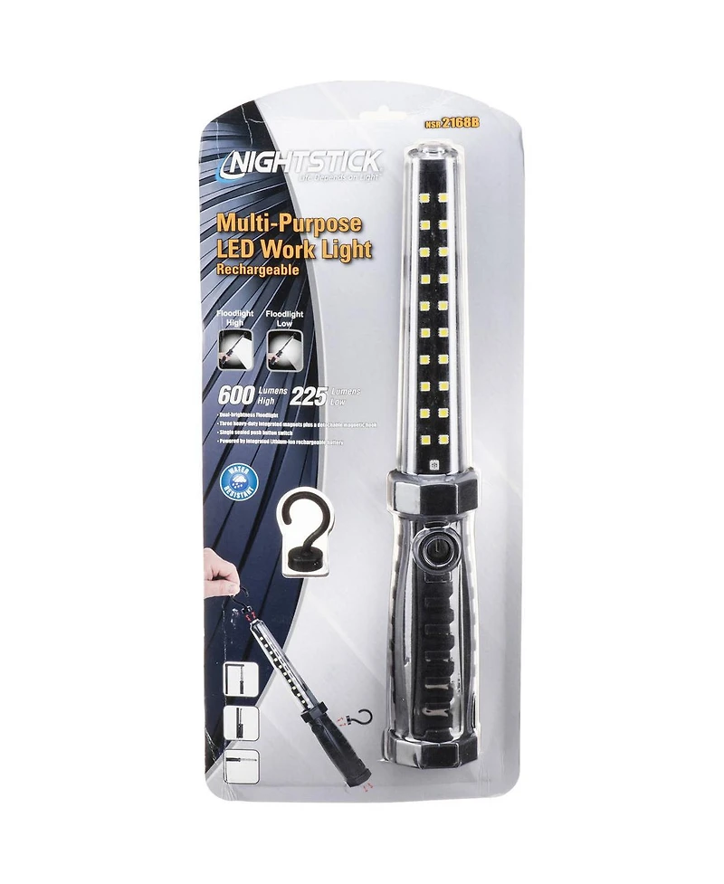 Nightstick Nsr-2168 Xtreme Lumens MultiPurpose Rechargeable Led Work Light with Magnetic Hooks and Replaceable Lens, 600 High Lumens, Ip-X4