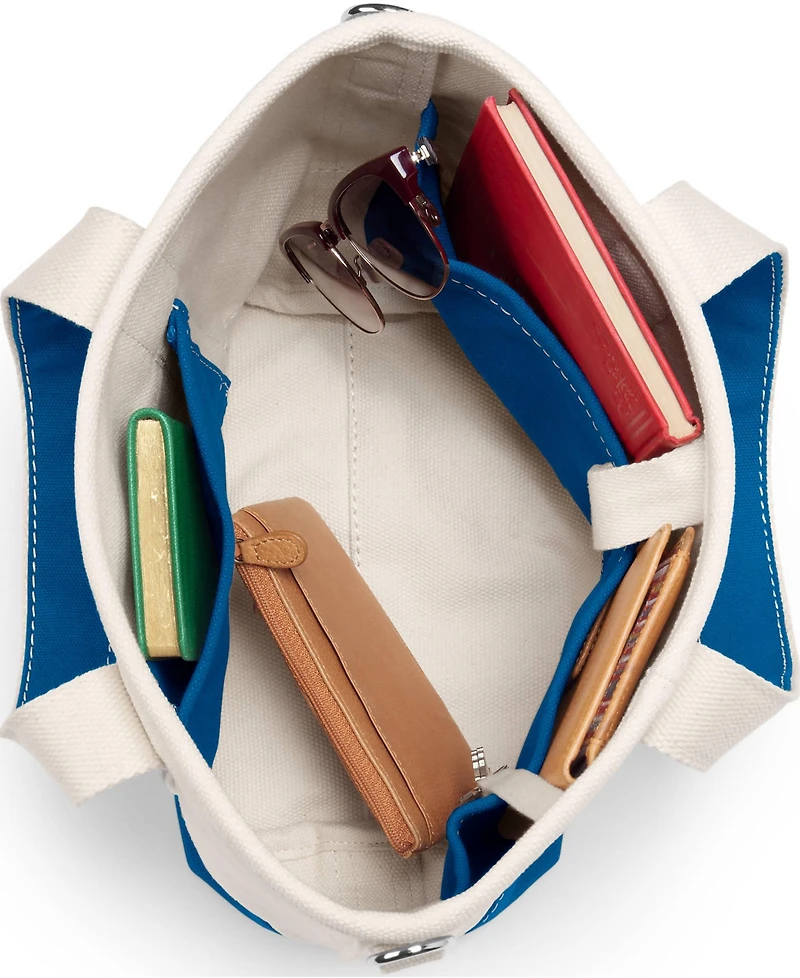 Lands' End Pocket Open Top Canvas Tote Bag