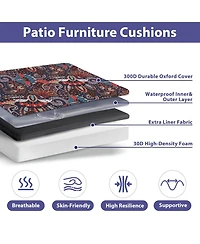 Gnuadz Outdoor Chair Cushions Waterproof Patio Seat Pads With Handle Ties Floral