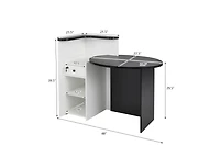 Front Reception Office Desk with Open Shelf and Lockable Drawer for Organized Secure Workspace