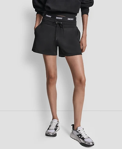 Dkny Sport Women's High-Rise Logo Elastic Waist Shorts