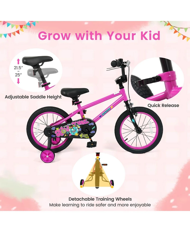 Slickblue Kids Bicycle with Training Wheels