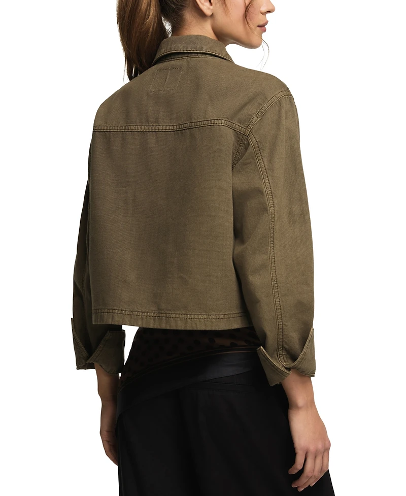 Lucky Brand Women's Collared Denim Utility Jacket