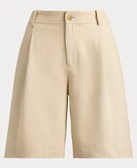 Lauren Ralph Women's High-Rise Pleated Bermuda Shorts