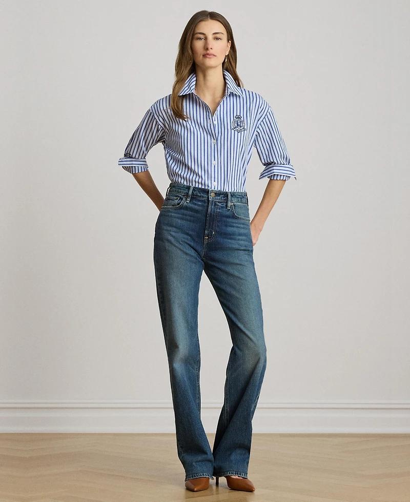 Lauren Ralph Women's Striped Long-Sleeve Shirt