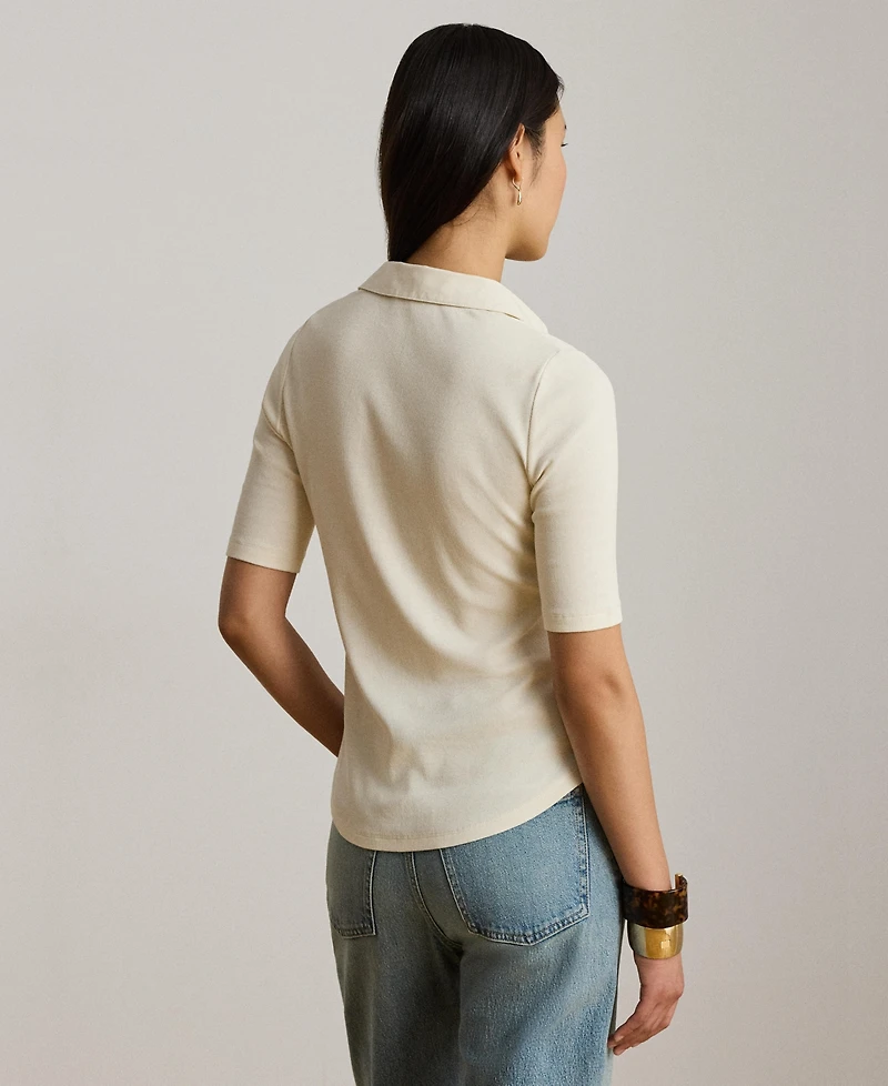 Lauren Ralph Lauren Women's Slim-Fit Short-Sleeve Collared Top