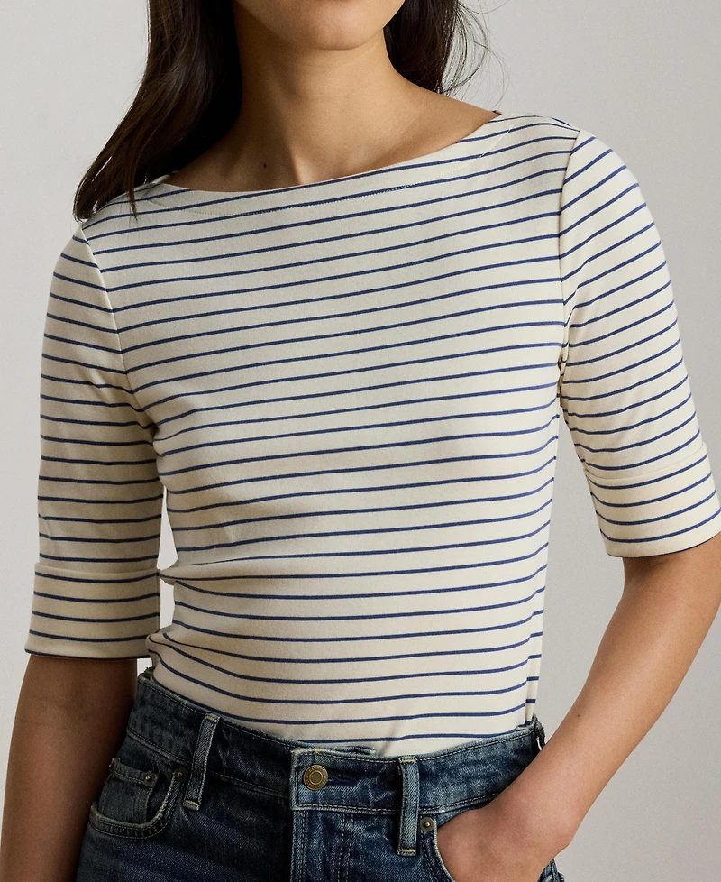 Lauren Ralph Striped Boatneck Top